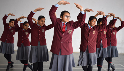 Students participating in a classical dancing session at St. Anthony's School Hisar
